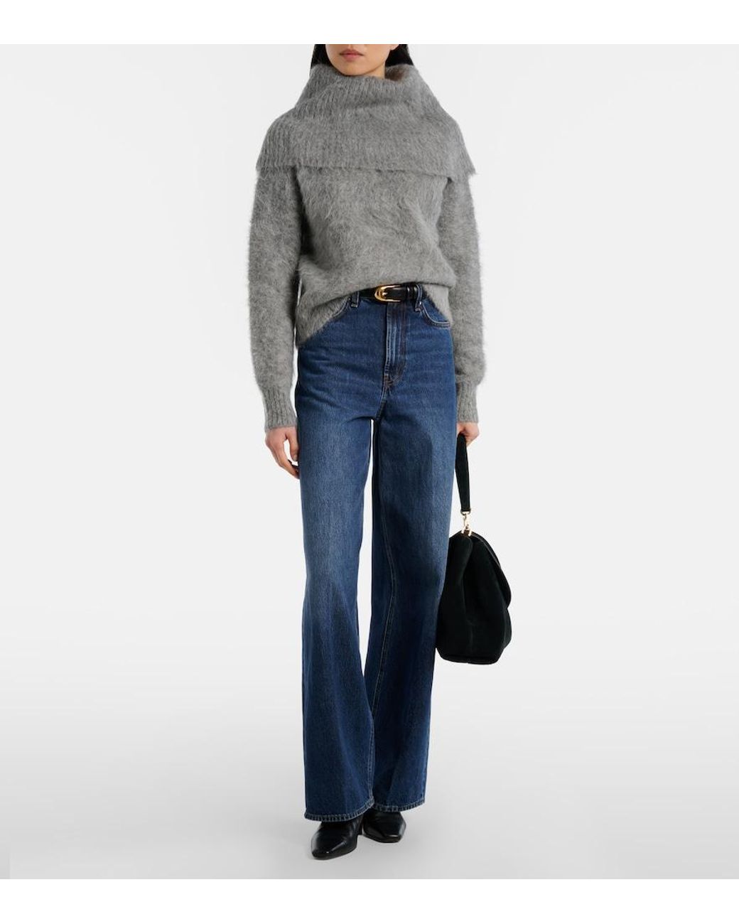 Totême Gray Alpaca-Blend Sweater