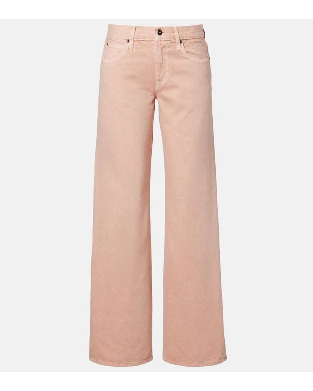 SLVRLAKE Denim Pink Mica Wide-Leg Jeans