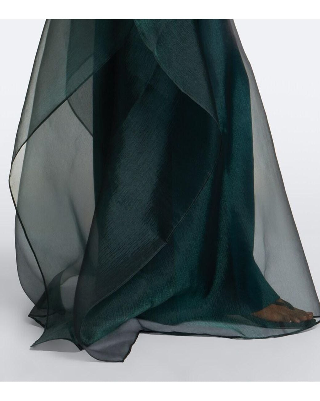 Taller Marmo Blue Sphinx Sheer Draped Organza Kaftan
