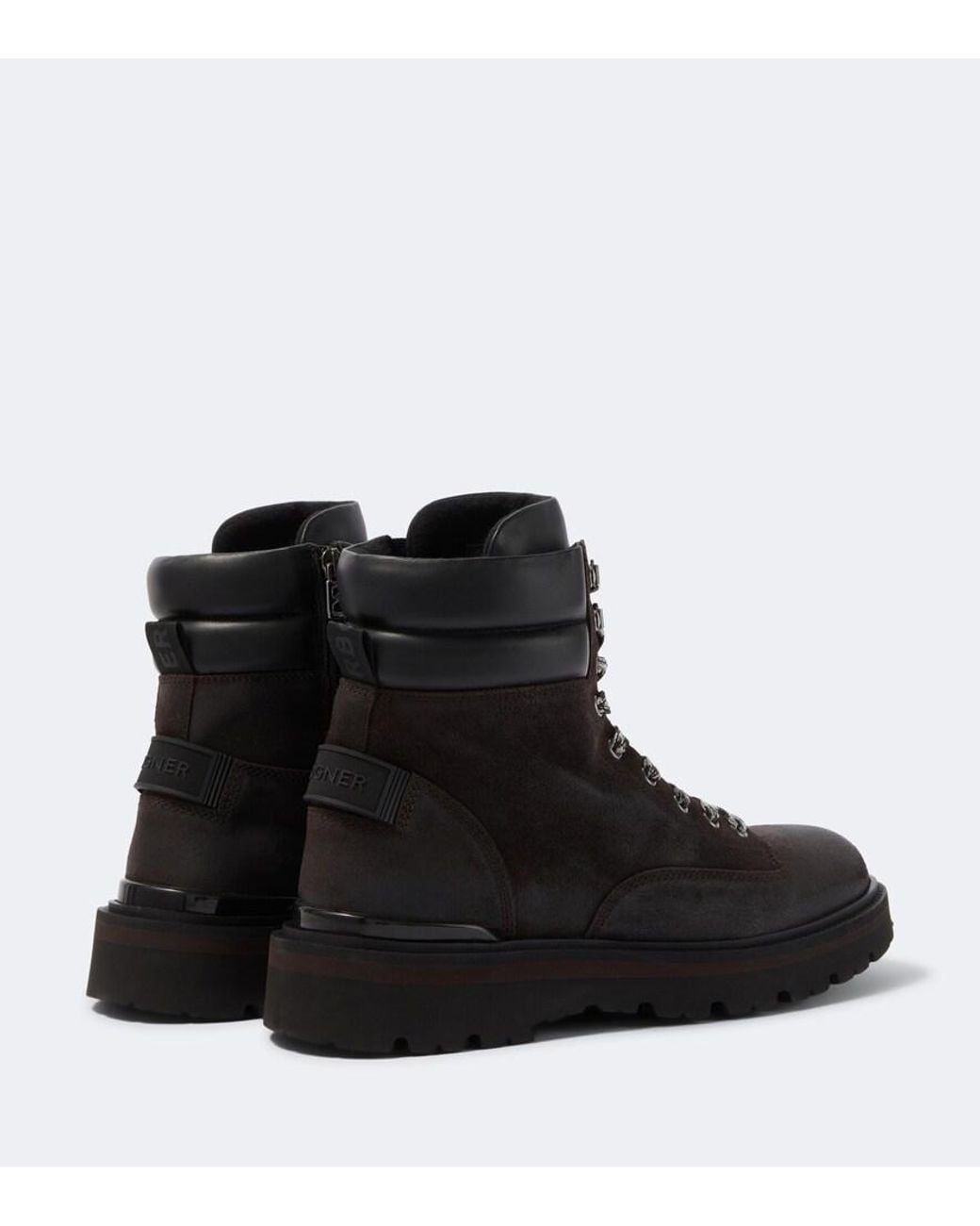 Bogner Black Seoul Suede Lace-Up Boots for men