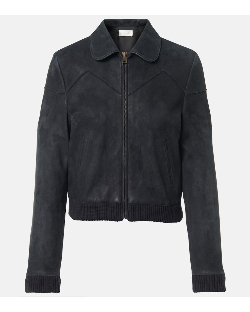 The Row Blue Axelette Suede Jacket