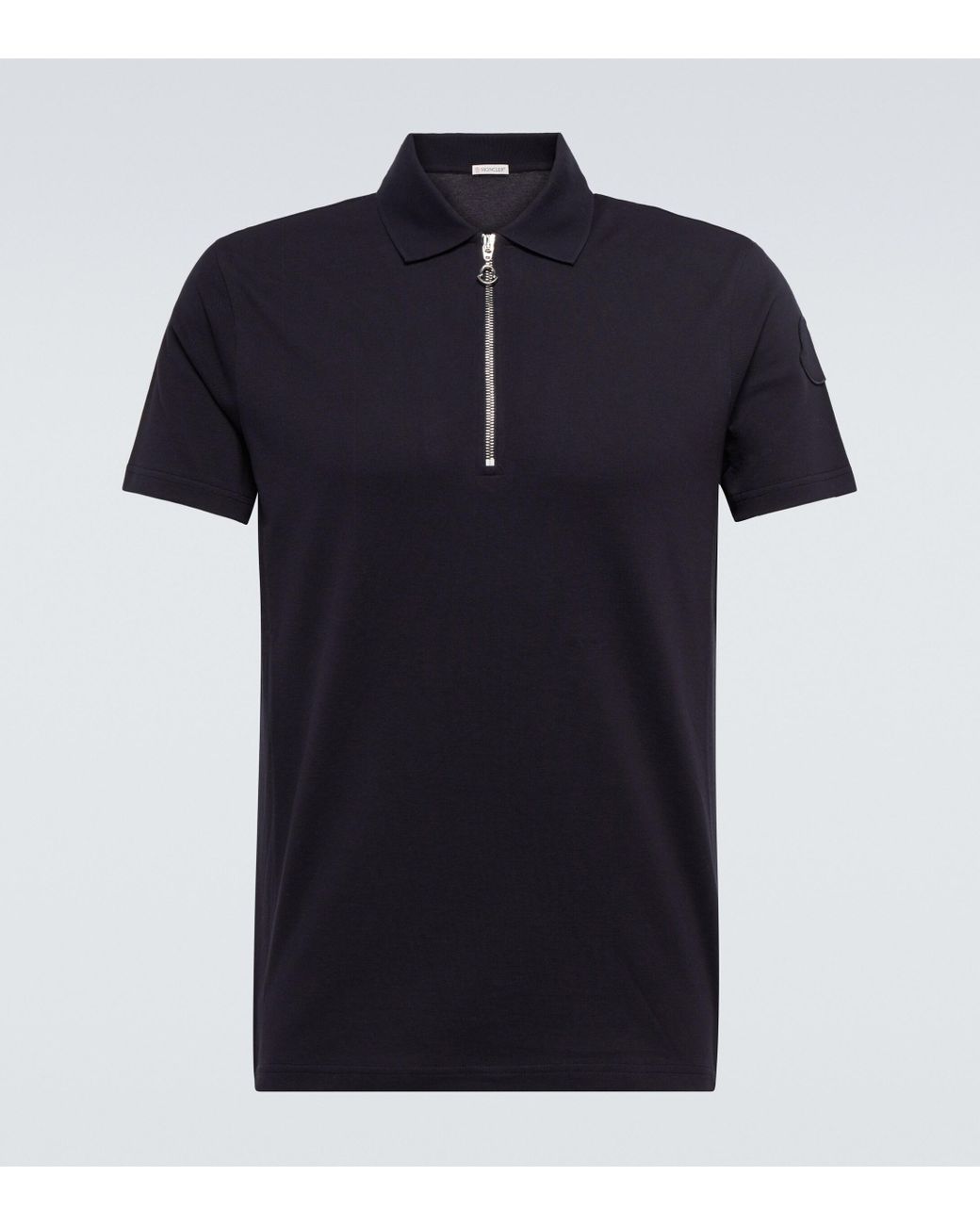 Moncler Cotton-blend Polo Shirt in Blue for Men | Lyst Canada