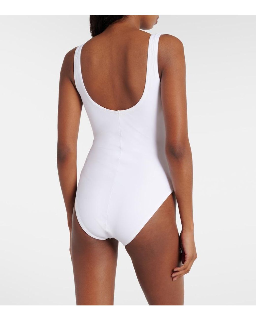Karla Colletto White Lucy Lace-Up Swimsuit
