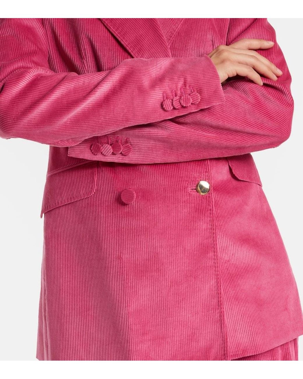 Gabriela Hearst Pink Angela Cotton Corduroy Blazer