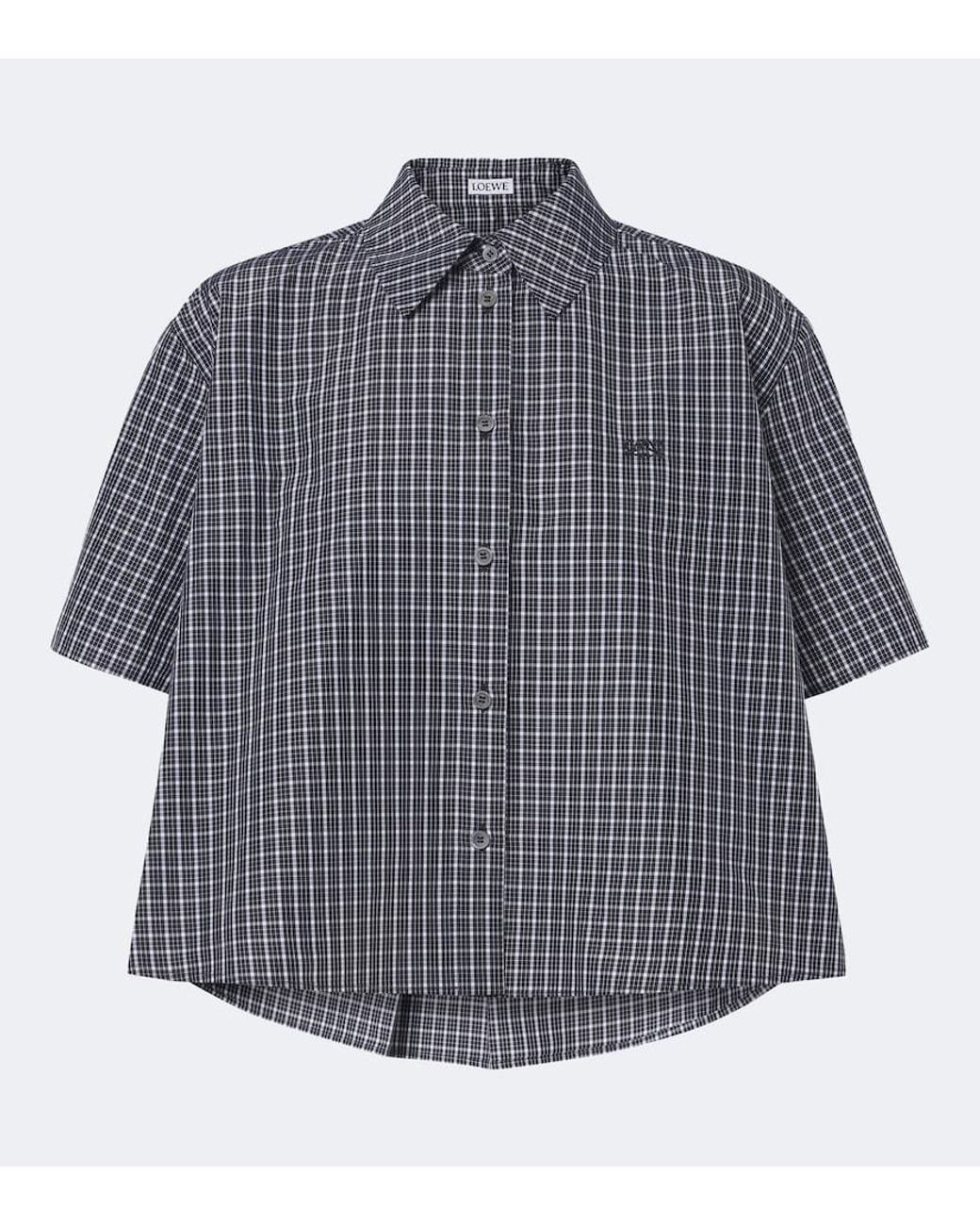 Loewe Gray Checked Cotton-Blend Shirt