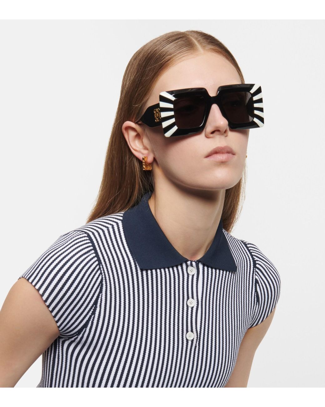 Loewe Anagram Square Sunglasses in Black | Lyst