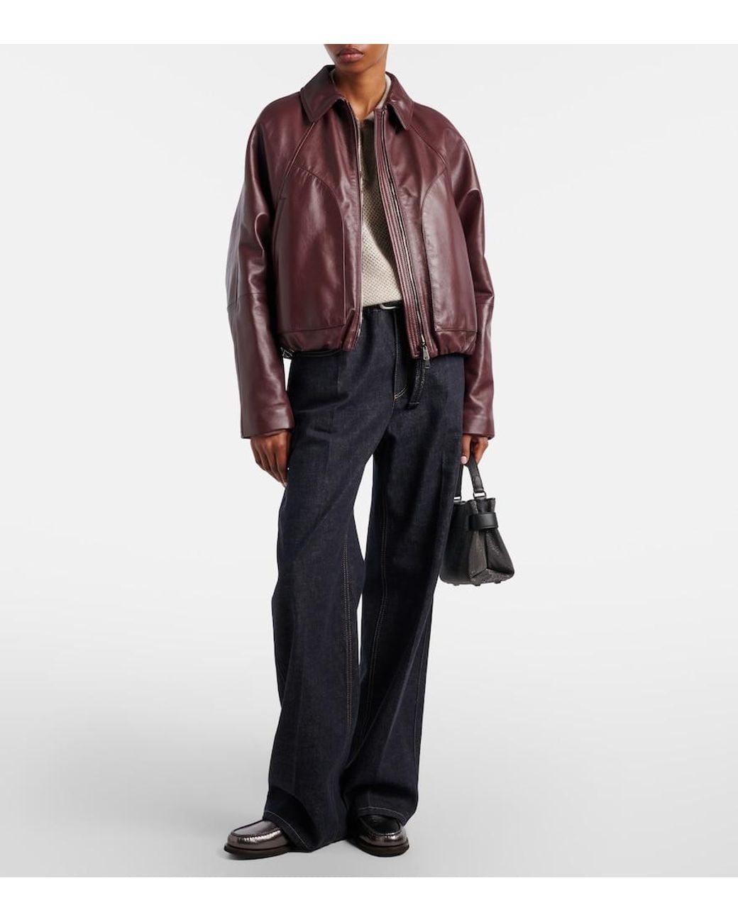 Brunello Cucinelli Brown Leather Jacket