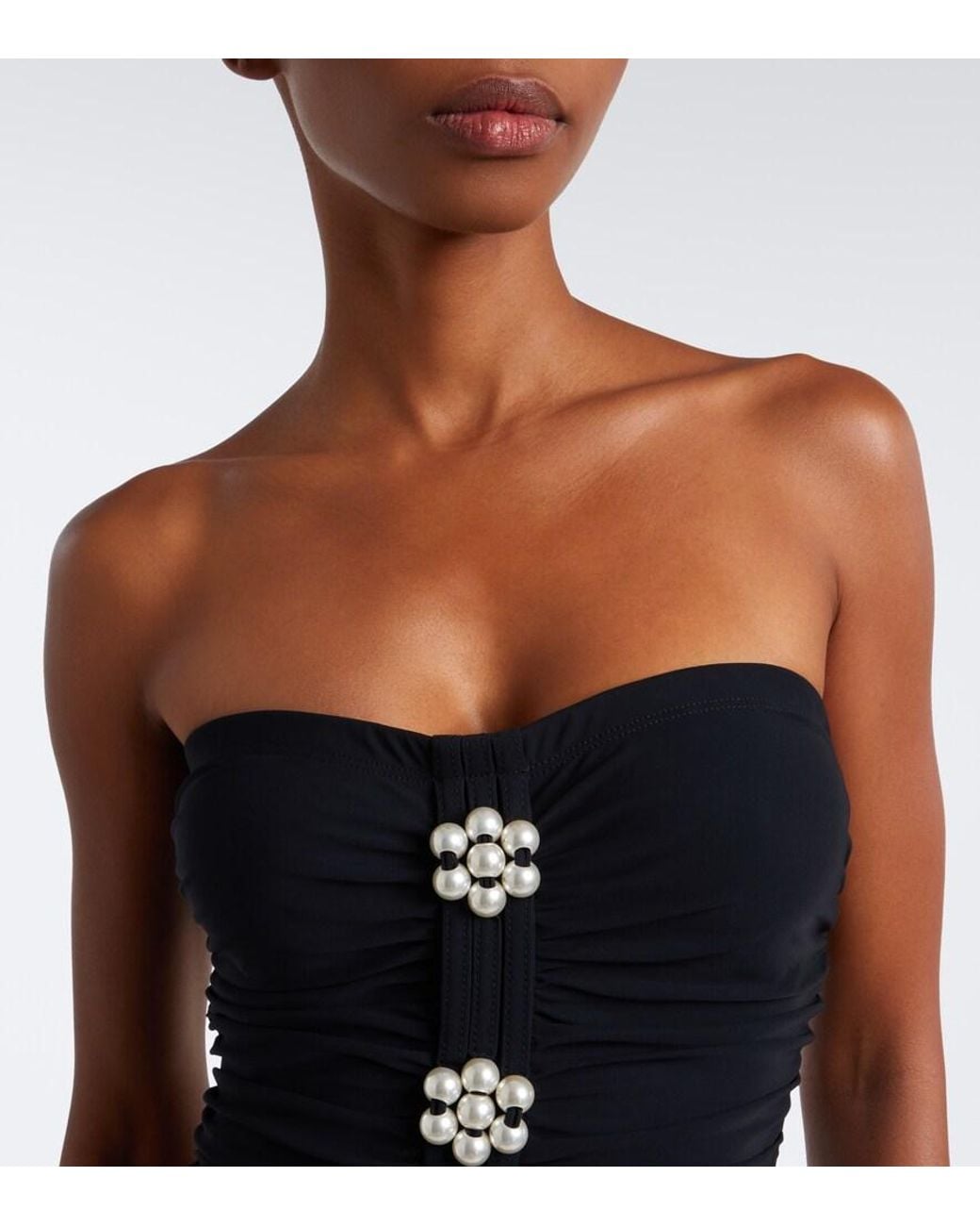 Karla Colletto Blue Maya Embellished Swimsuit