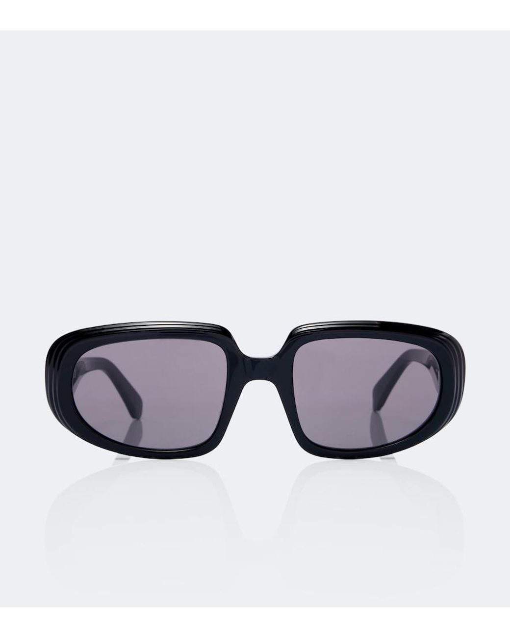 Loewe Black Mini Anagram Steps Rectangular Sunglasses