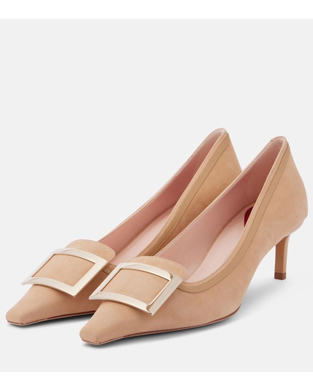 Roger Vivier Natural Viv' Canard 55 Suede Pumps