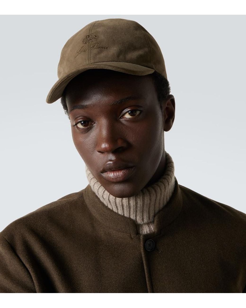 Loro Piana Bestickte Baseballcap Aus Veloursleder in Green für Herren