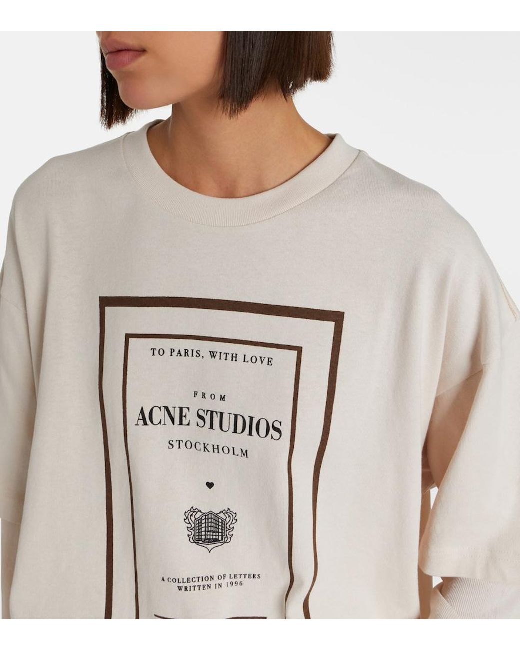 Acne Natural Layered Logo Cotton Jersey T-Shirt