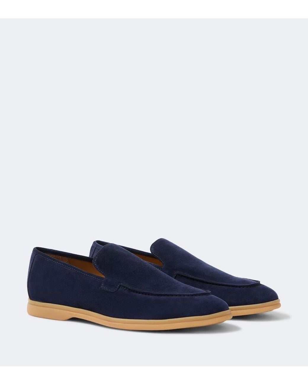 Eleventy Blue Suede Loafers for men