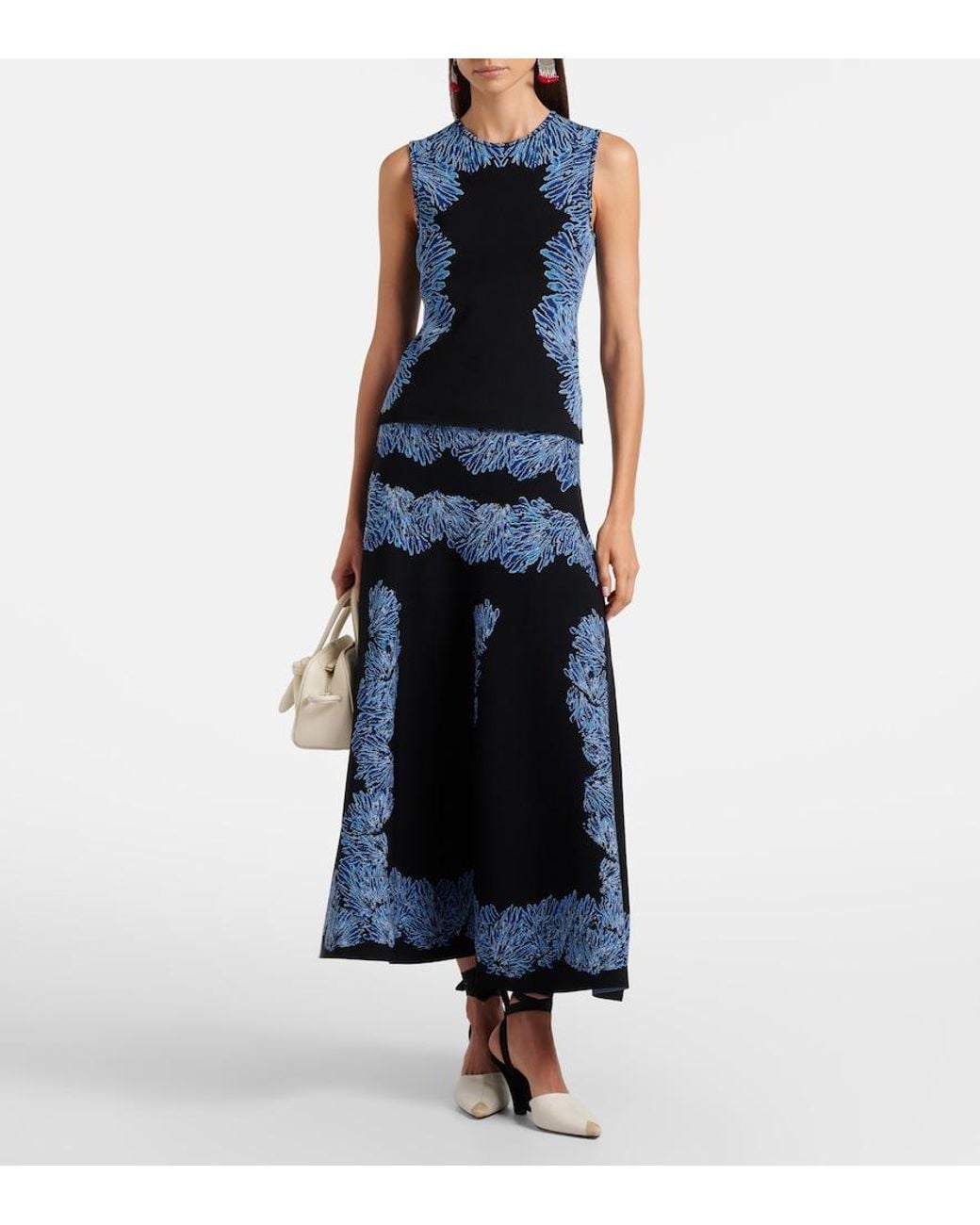 Ulla Johnson Blue Aylin Knitted Jacquard Tank Top
