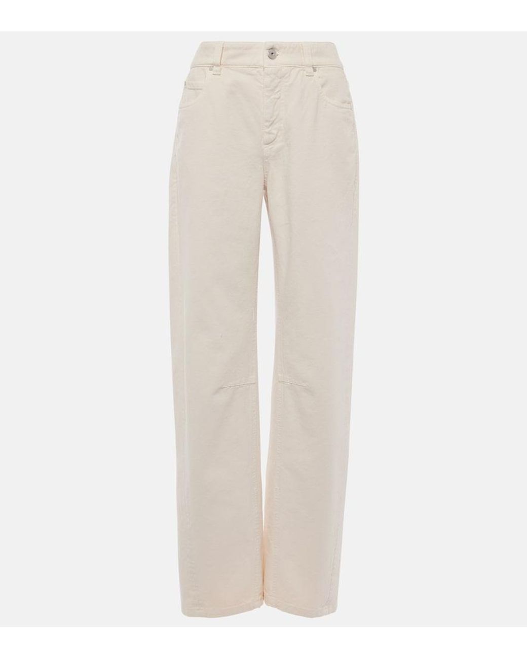 Brunello Cucinelli Natural Mid-Rise Straight Jeans