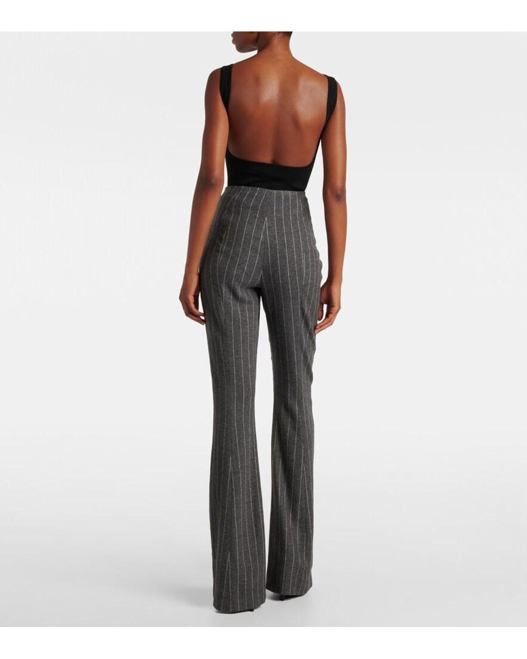 Carolina Herrera Gray Striped Pants