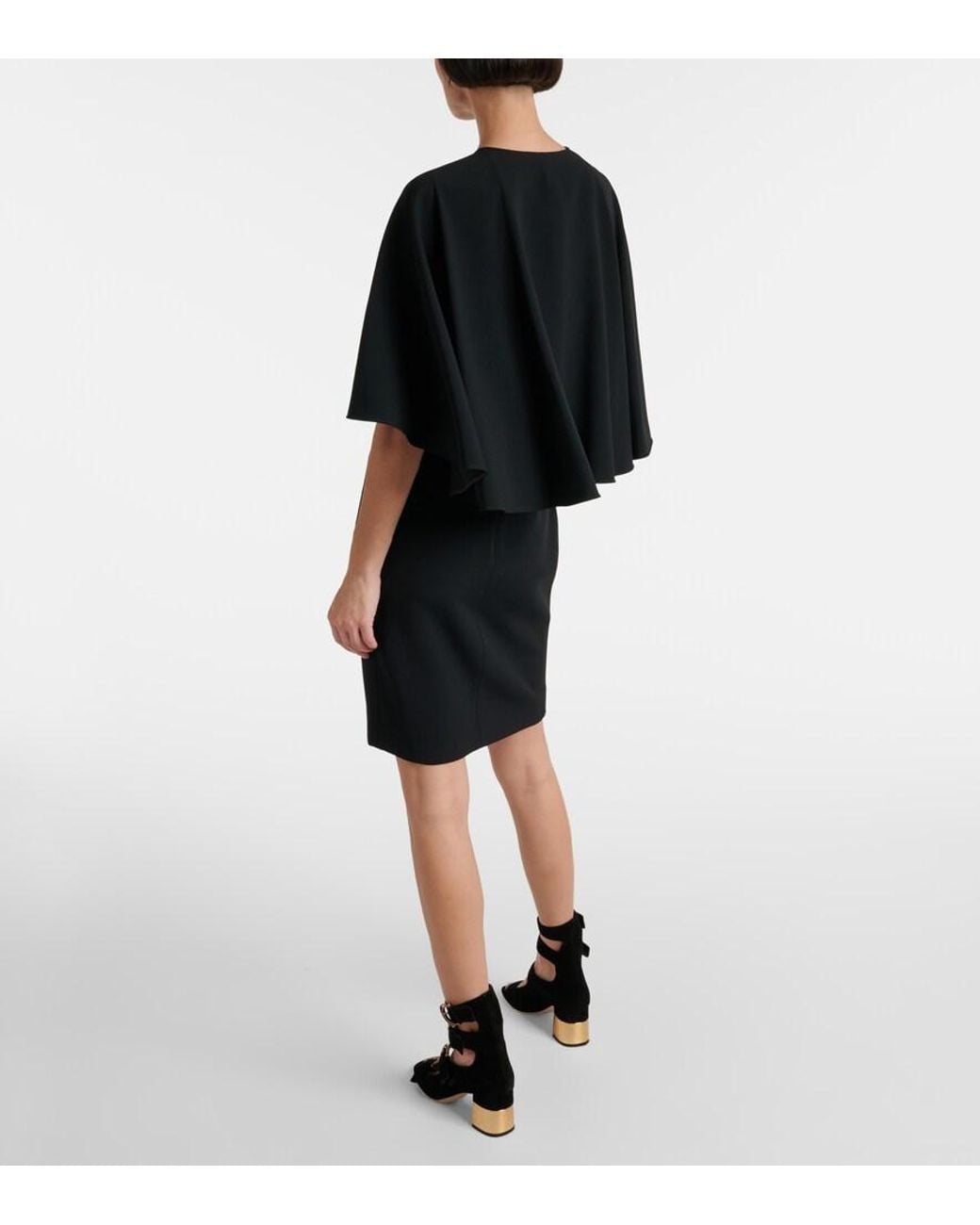 Chloé Black Caped Crepe Minidress