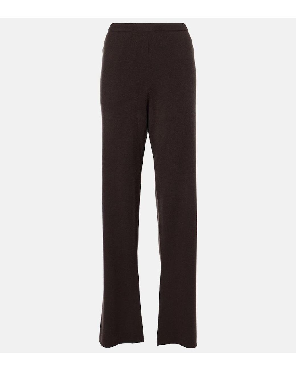 Extreme Cashmere Brown N°320 Rush Cashmere-Blend Straight Pants