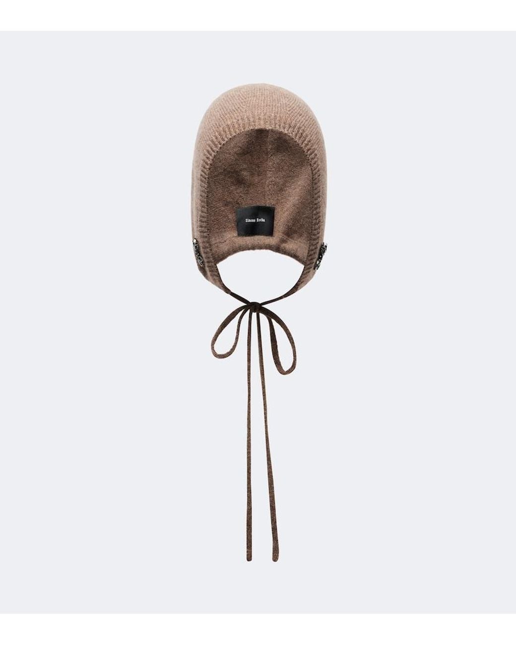 Simone Rocha White Turbo Embellished Cashmere Hood
