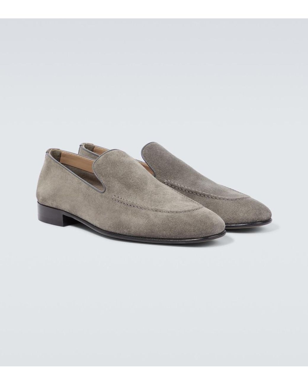 Manolo Blahnik Gray Truro Suede Loafers for men