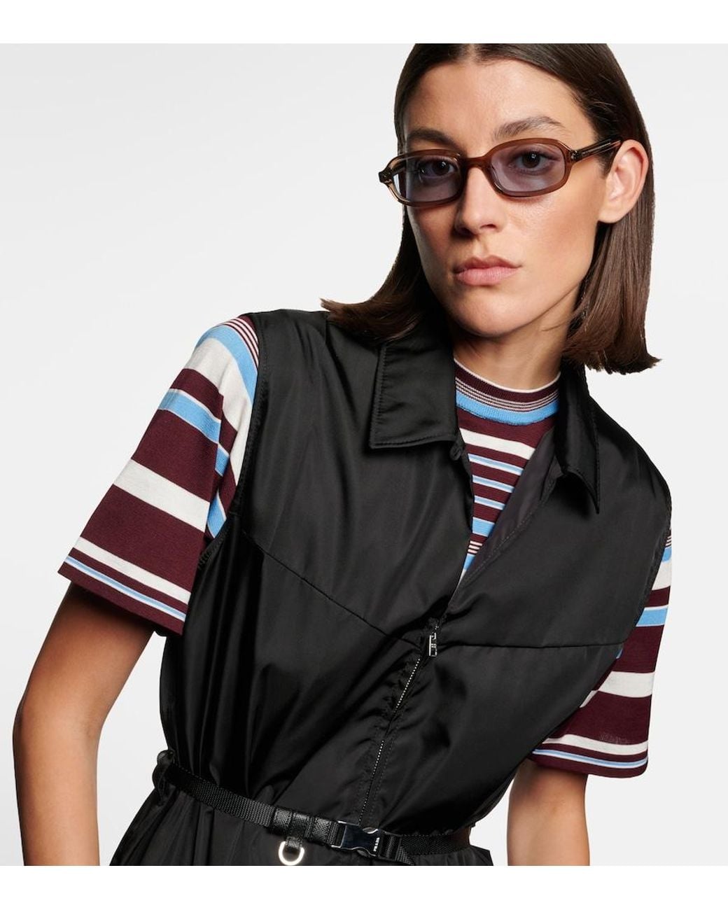 Prada Blue Rectangular Sunglasses