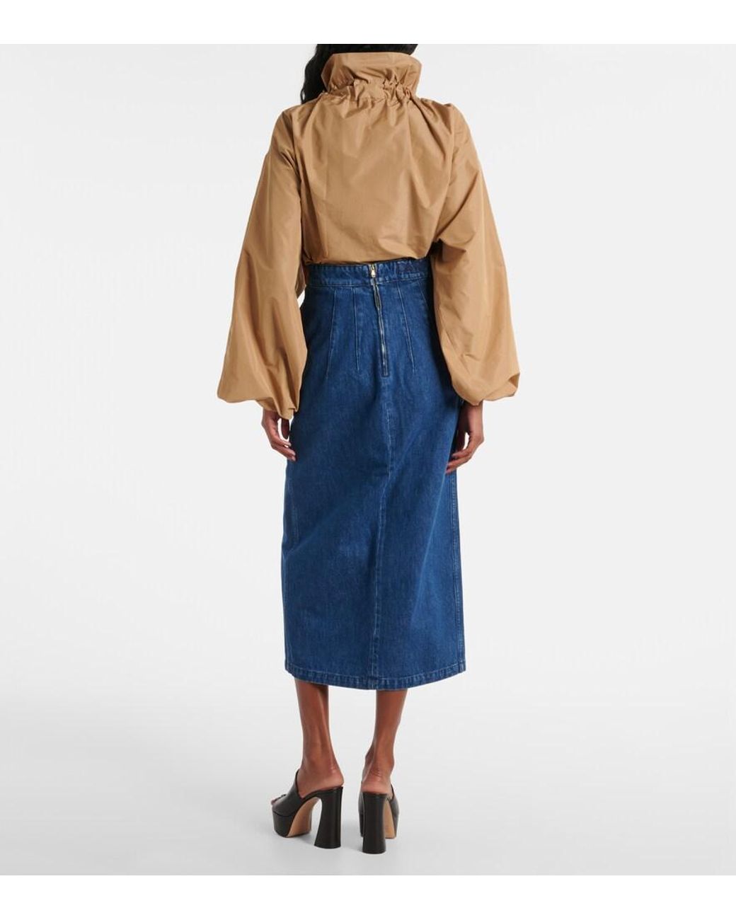 Patou Blue Denim Maxi Skirt