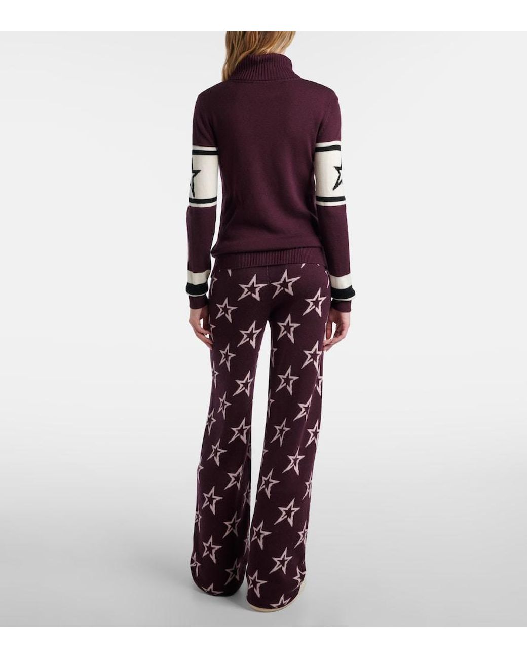 Perfect Moment Purple Schild Intarsia Wool Sweater