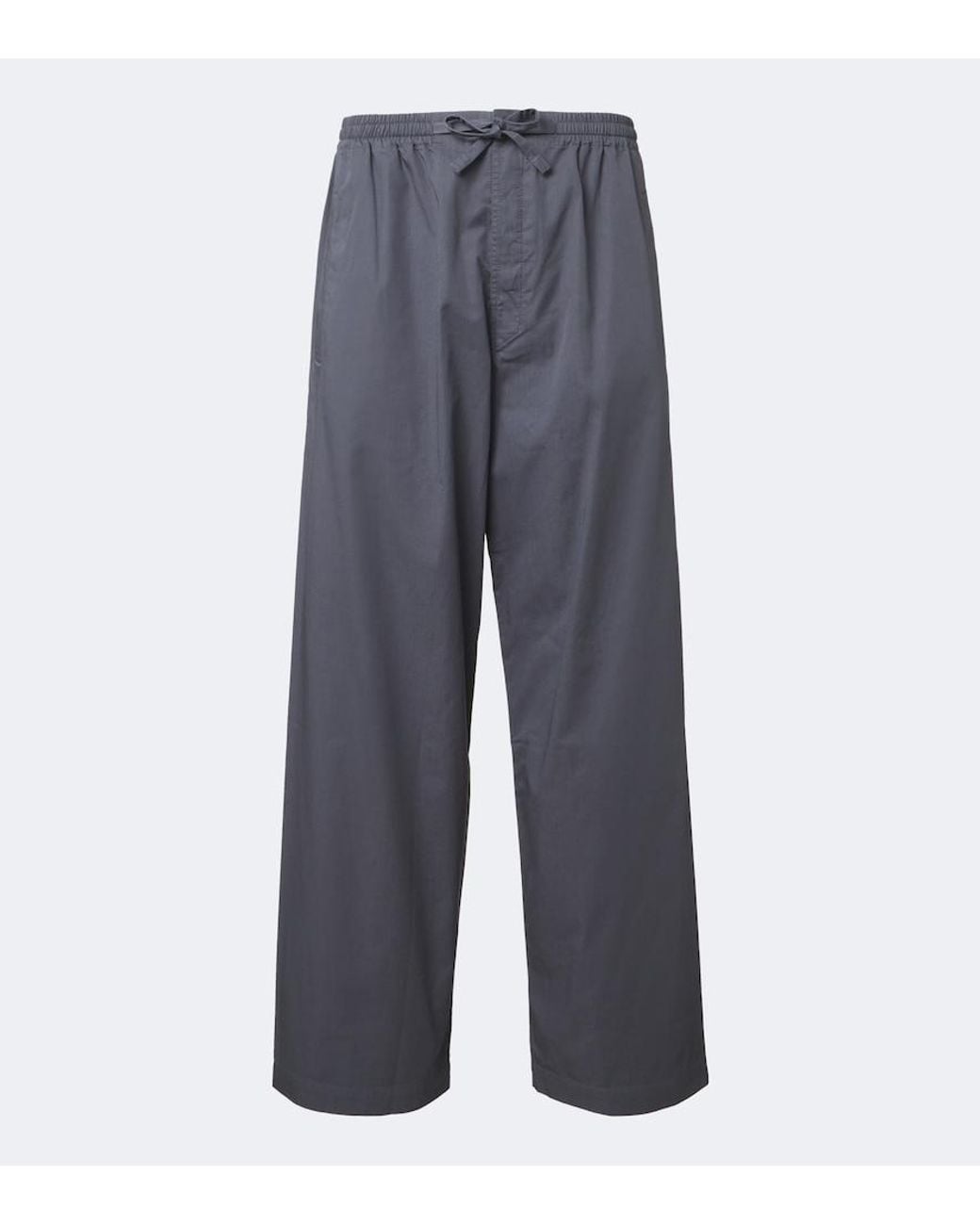 Lemaire Blue Cotton Twill Wide-Leg Pants for men