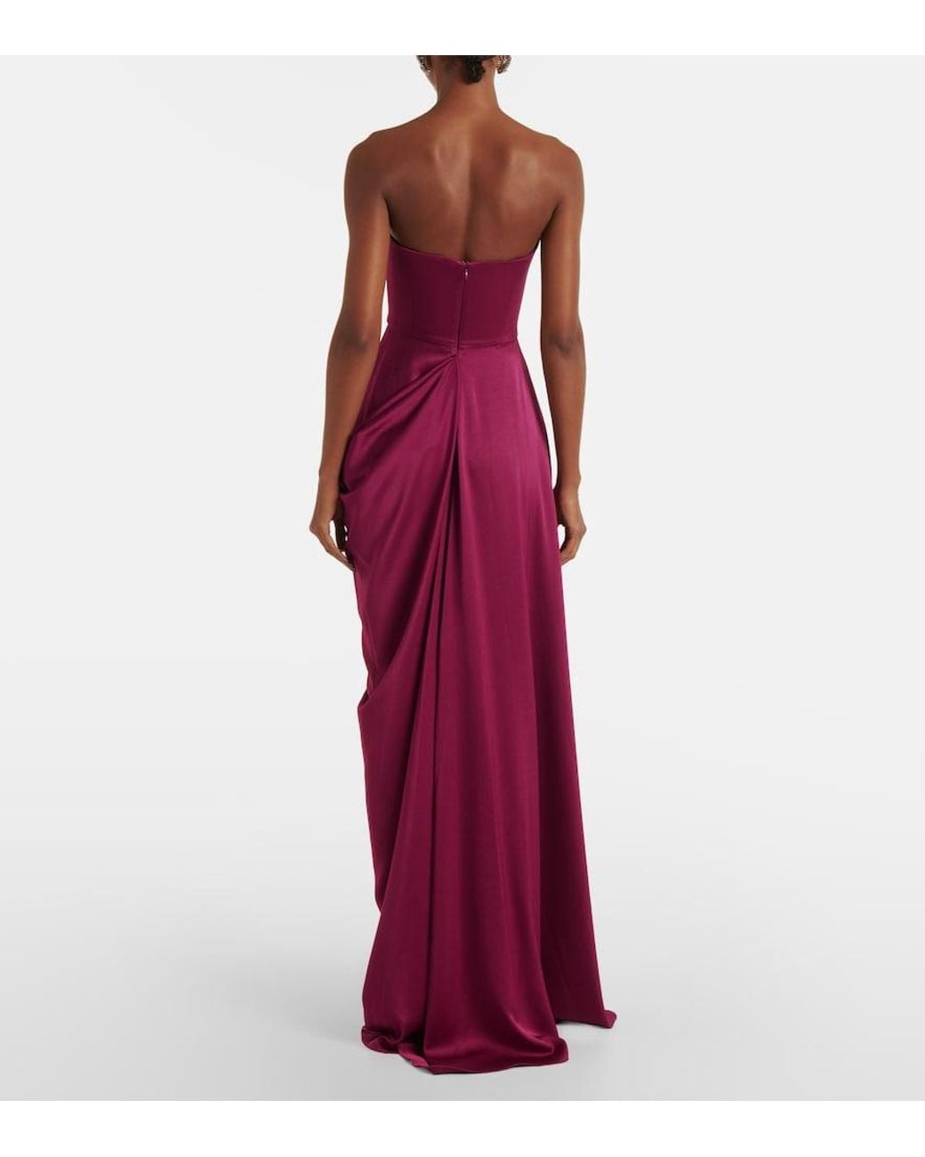 Alex Perry Purple Bustier-Robe Aus Crepe