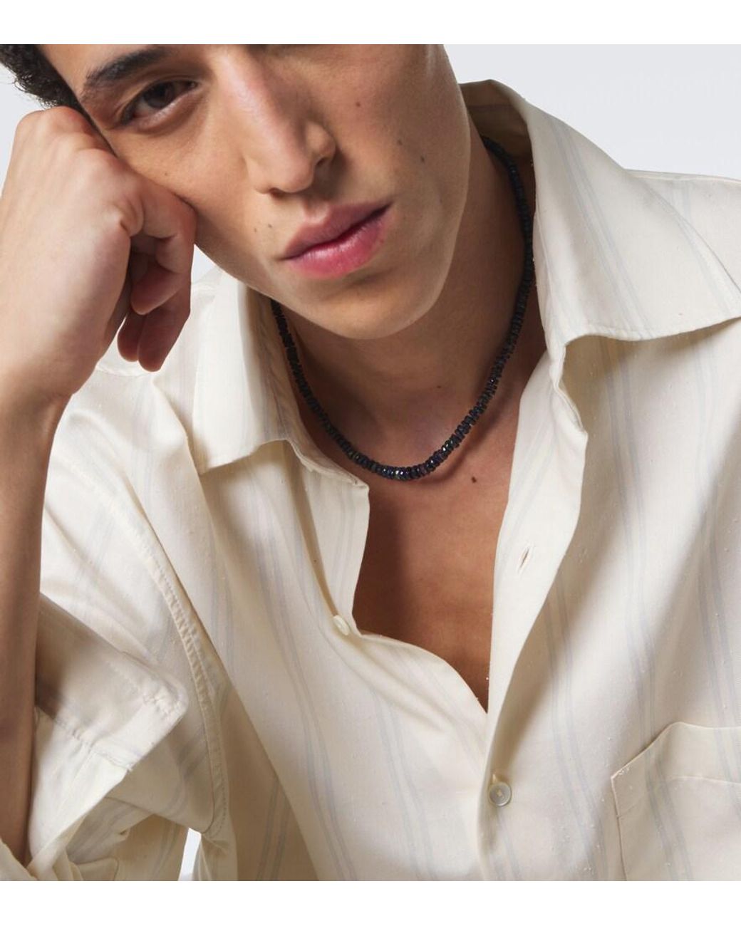 Ileana Makri Metallic 9Kt Beaded Necklace With Opals for men