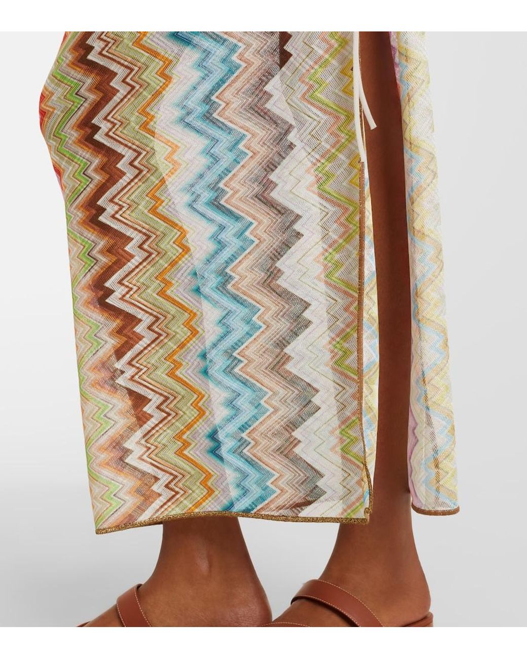 Missoni Metallic Zigzag Gathered Maxi Dress