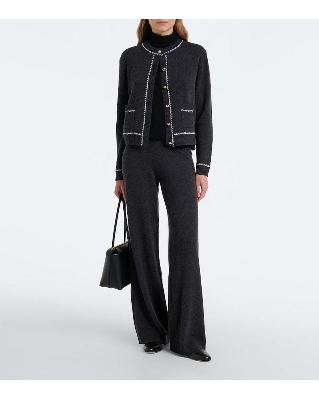 Jardin Des Orangers Black Virgin Wool And Cashmere Cardigan