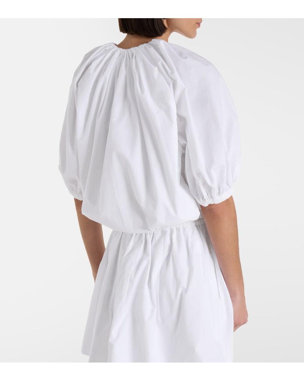 Patou White Gathered Cotton Top