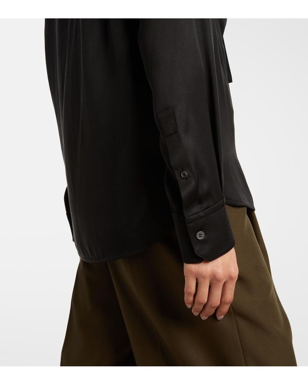 Loewe Black Silk Satin Blouse
