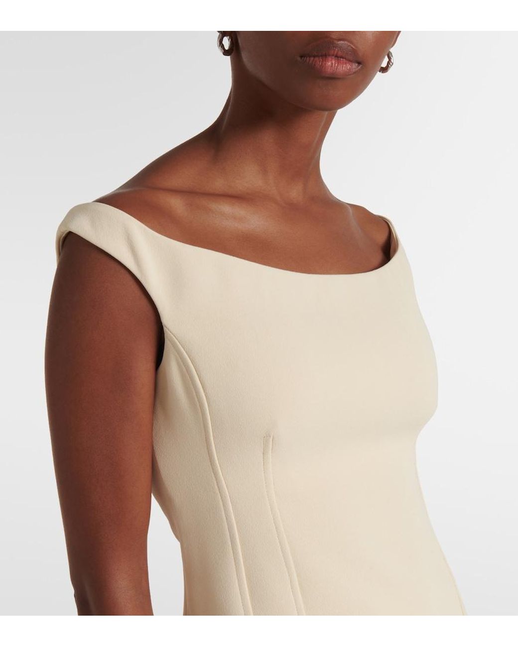 Totême White Off-shoulder Maxi Polyester Dress