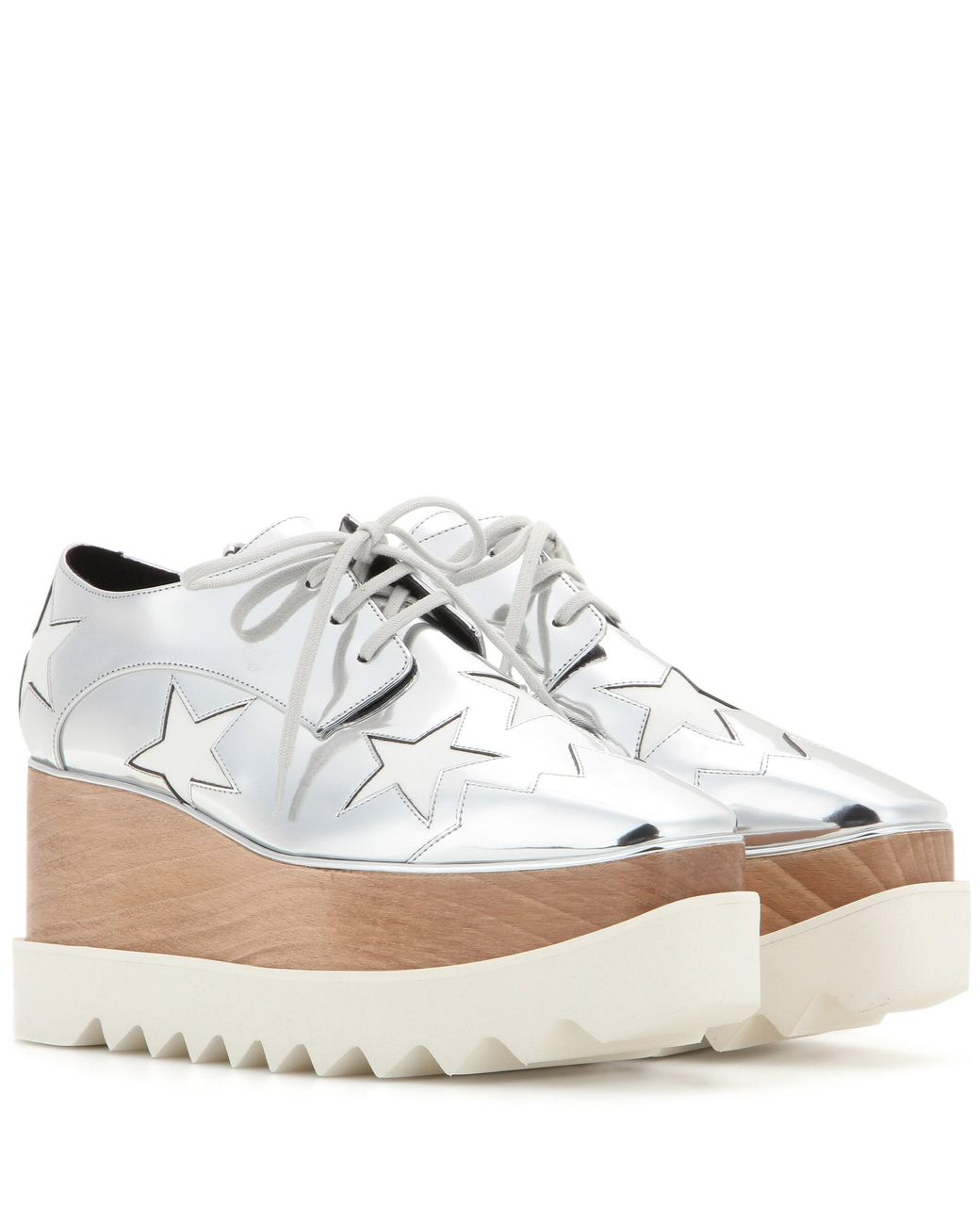 Stella McCartney Rubber Britt Metallic Platform Derby Shoes Lyst
