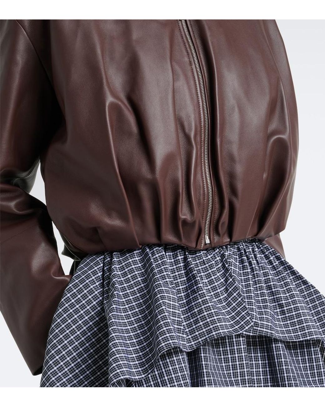 Loewe Brown Draped Leather Jacket