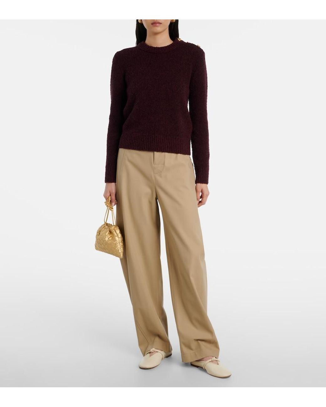 Bottega Veneta White Rosa Intrecciato Leather Mules