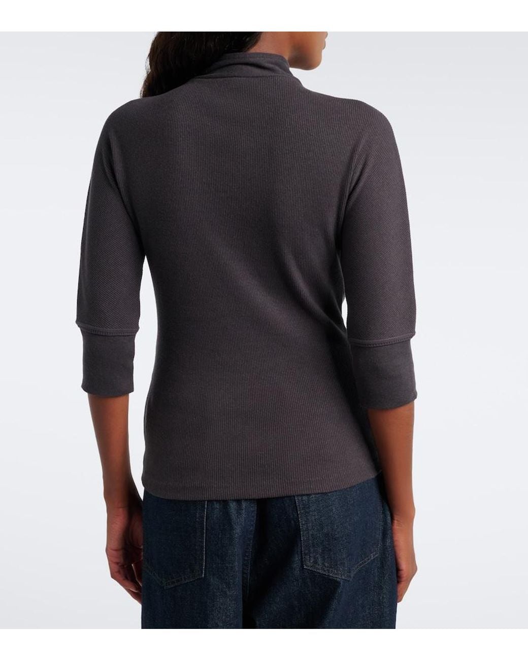 Lemaire Black Cotton And Linen-Blend Jersey T-Shirt