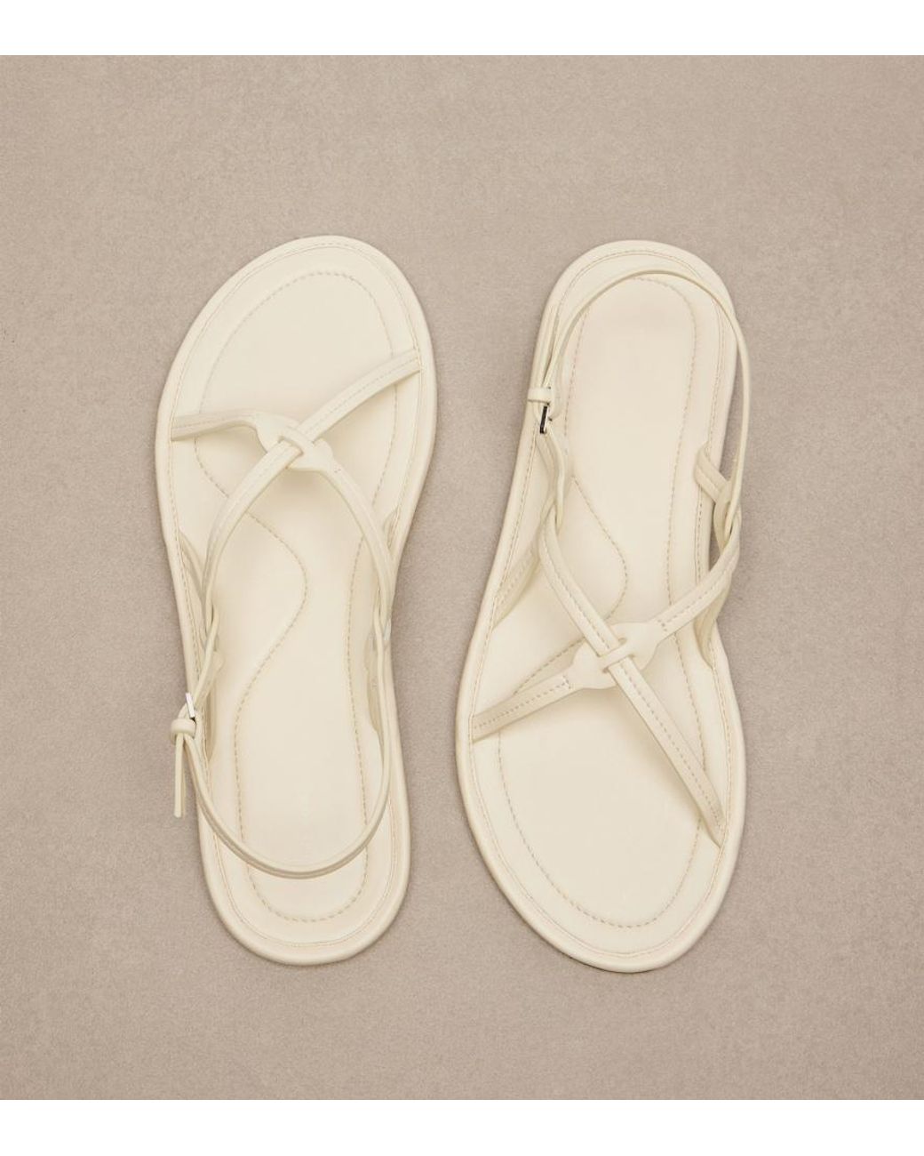 The Row White Malick Strap Leather Sandals