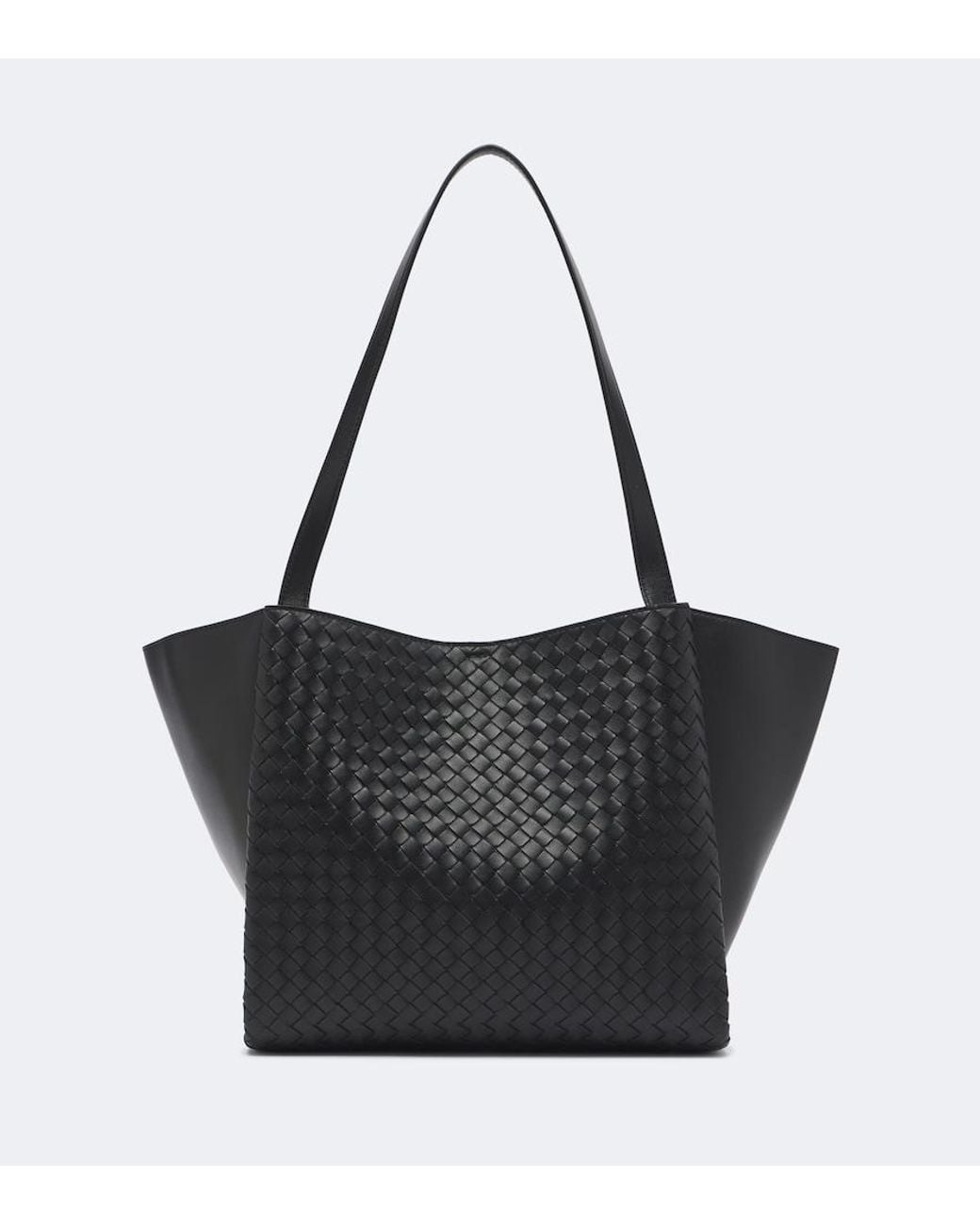 Bottega Veneta Black Corso Intrecciato Leather Tote Bag