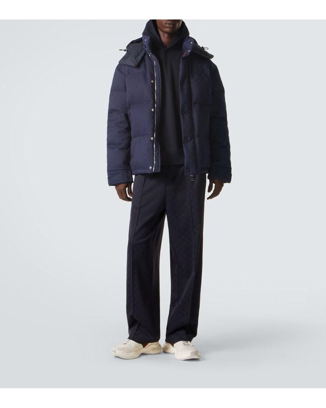 Gucci Blue Gg Canvas Down Jacket for men