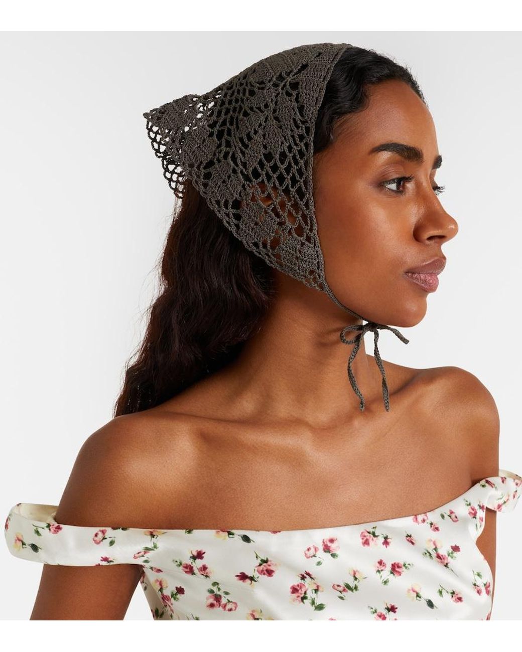 Magda Butrym White Crochet Cotton Scarf