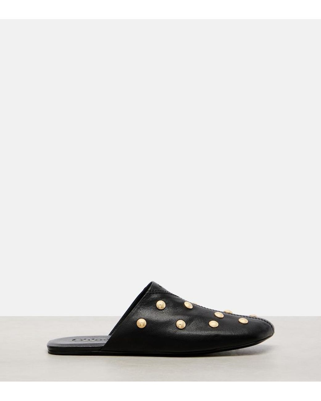 Chloé Black Leather Clogs 'Rita'