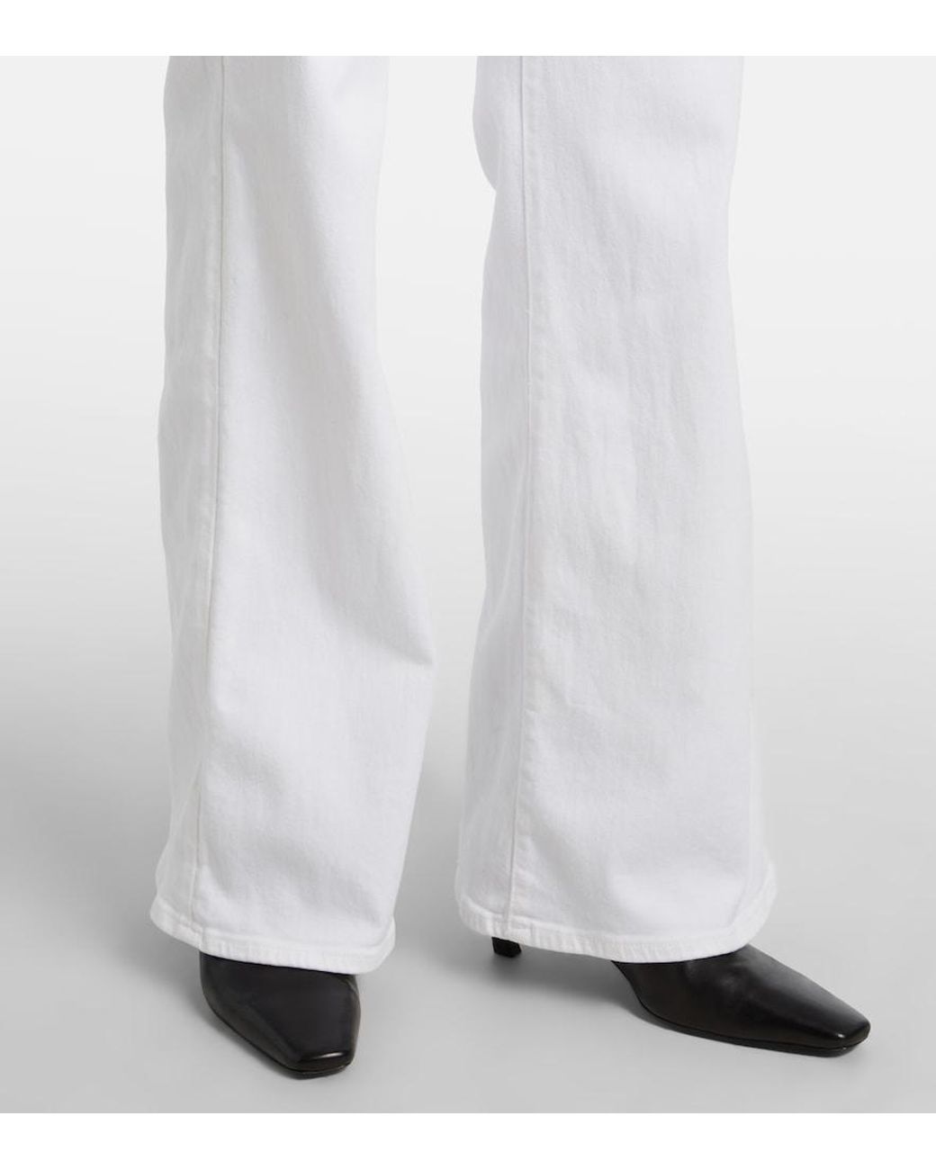 7 For All Mankind White Modern Dojo High-Rise Wide-Leg Jeans
