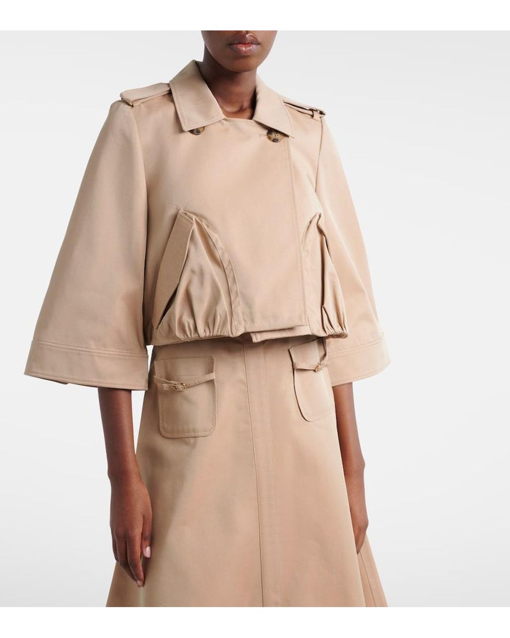 Dorothee Schumacher Natural Luxury Layer Cropped Cotton-Blend Jacket