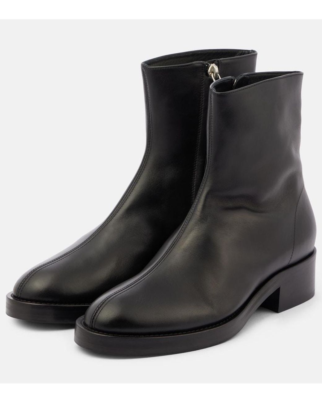 Co. Black Leather Ankle Boots