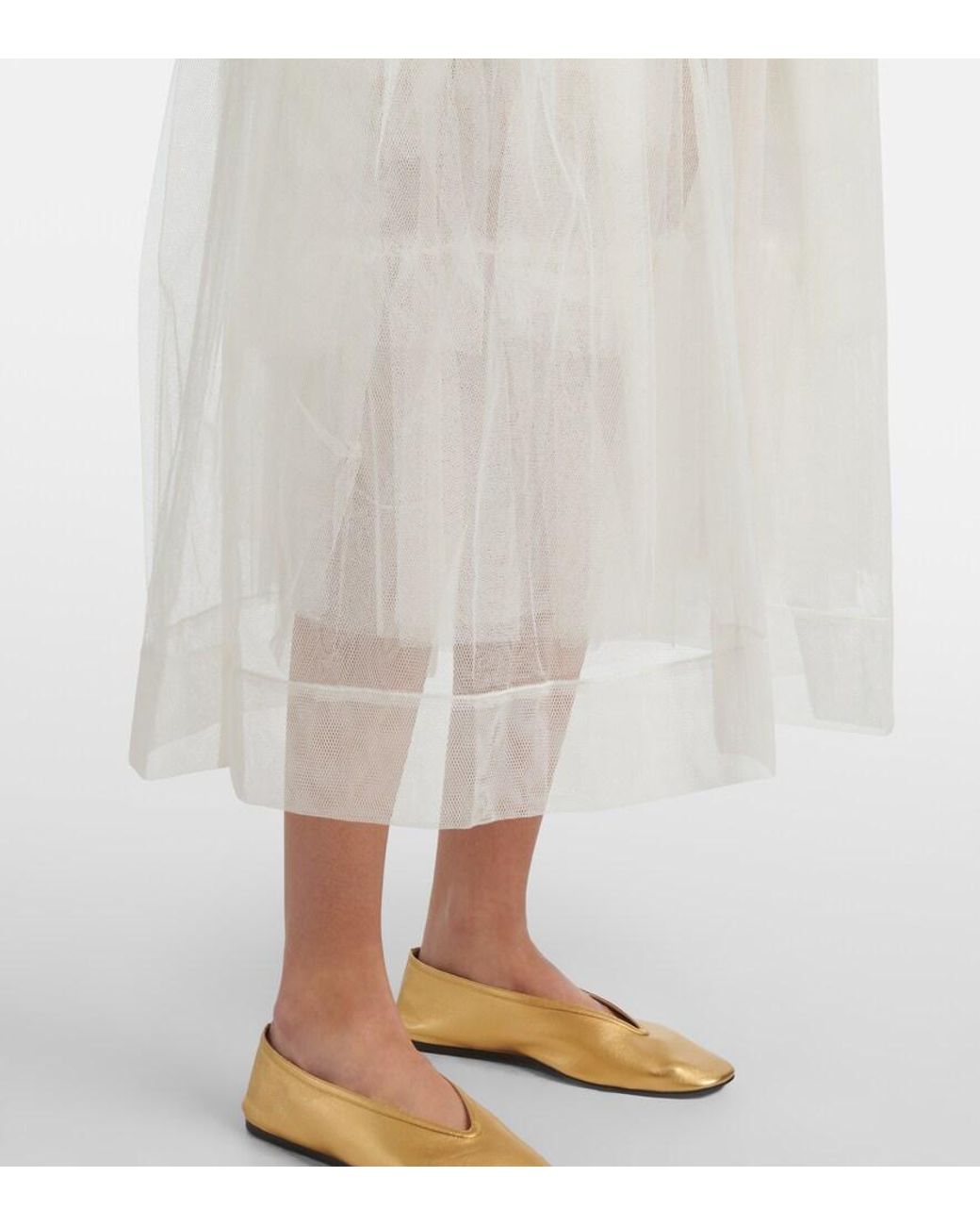Simone Rocha White Tulle Midi Skirt