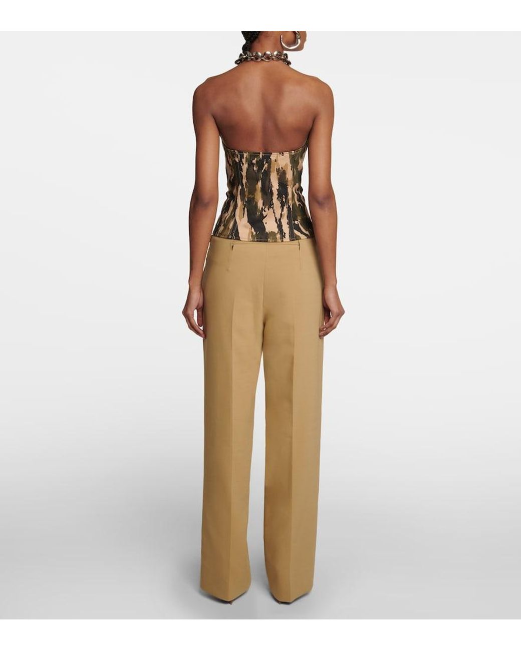 Dion Lee Metallic Printed Twill Corset Top