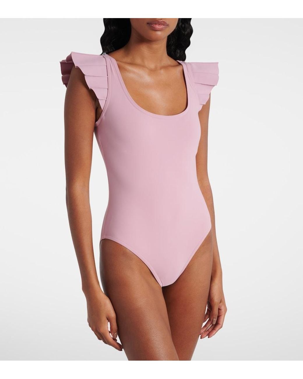 Karla Colletto Pink Alora Ruffled Swimsuit